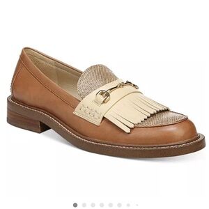 Sam Edelman Cammi Kiltie Brown and Cream Loafers